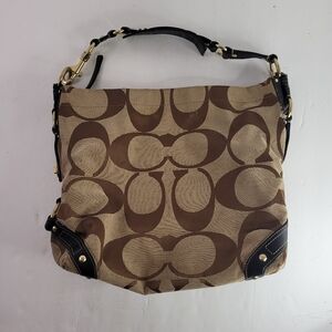 Coach C Pattern Shoulder Bag Light Brown